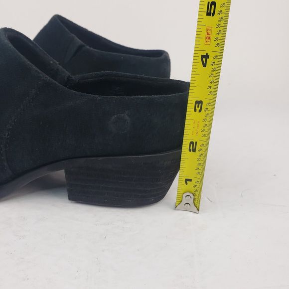 Born Starr Mule Clog Bootie Block Heel Black Suede Womens 6.5 - Picture 5 of 16